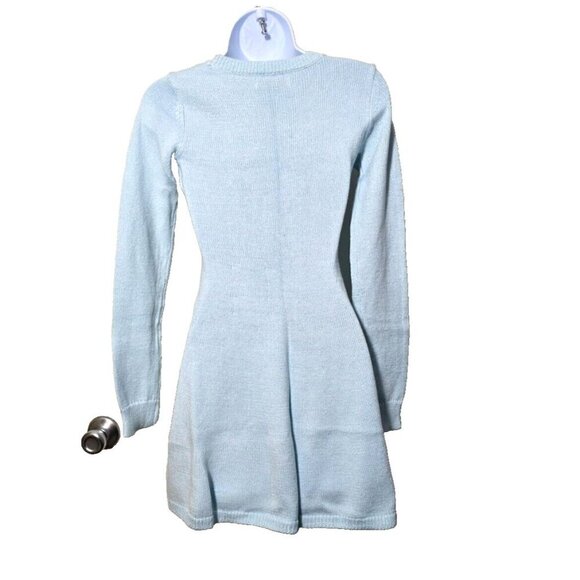 Abercrombie Kids Sweater Dress 13/14 Metallic Blue long Sleeve Pullover Casual - Picture 2 of 15